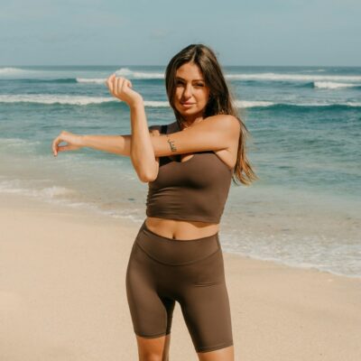 Coast pilates short legging bruin