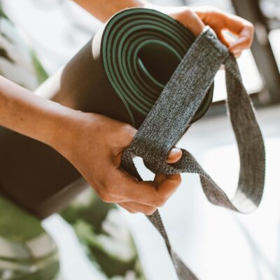 Grijze yoga mat carry strap